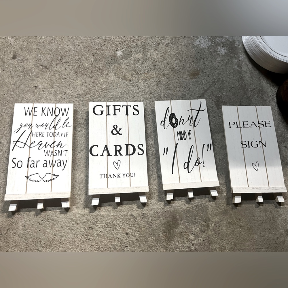 Wedding table signage